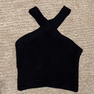 Black Ribbed Women's Top